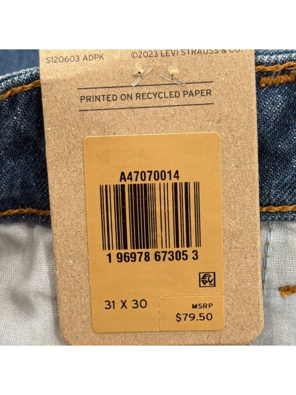 Levis Womens 31x30 Jeans 94 Baggy Cargo Blue Utility Denim Adjustable-Hem NEW - Picture 5 of 10